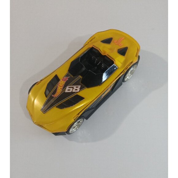 Hot Wheels Yellow Electronic Car 68 Black Silver Wheel - Light Up Sounds & Motor - Picture 12 of 16